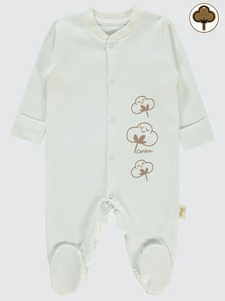 Civil Baby Organik Pamuklu Yenidogan 0-3 Ay Tulum - Ekru