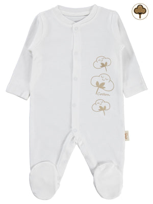 Civil Baby Organik Pamuklu Yenidogan 0-3 Ay Tulum - Ekru