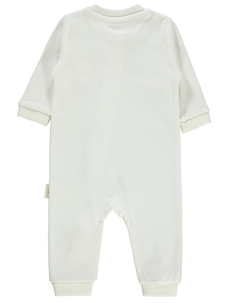 Civil Baby Organik Pamuklu Fermuarlı 0-6 Ay Tulum - Ekru