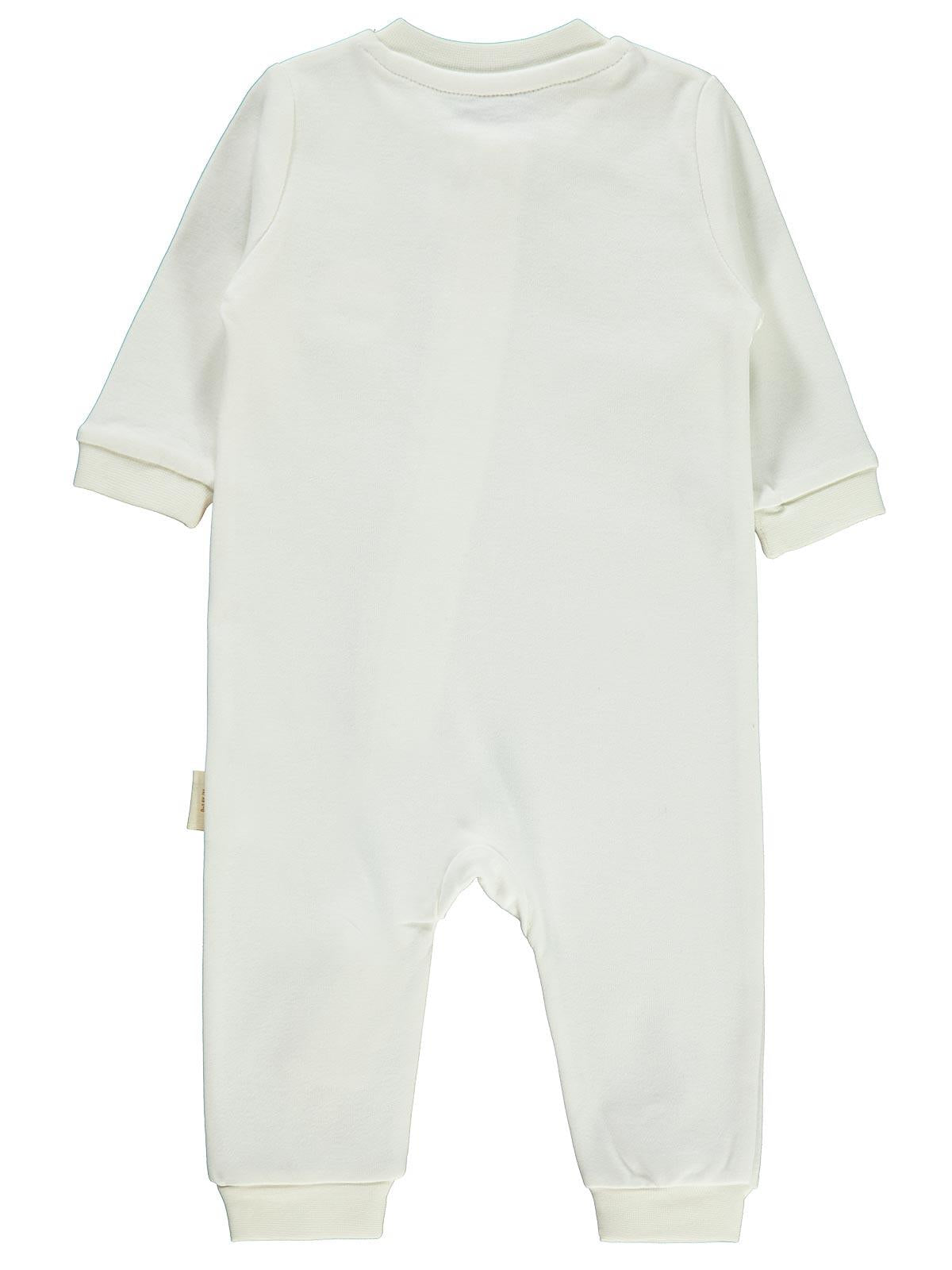 Civil Baby Organik Pamuklu Fermuarlı 0-6 Ay Tulum - Ekru