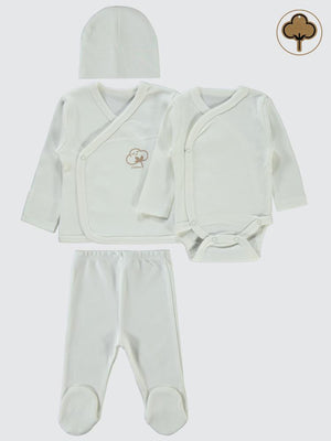 Civil Baby Organik Pamuklu Prematüre Set - Ekru