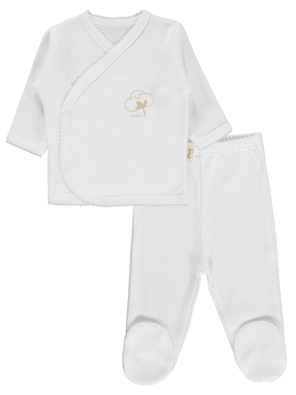 Civil Baby Organik Pamuklu 5 Li Zıbın Takımı - Ekru