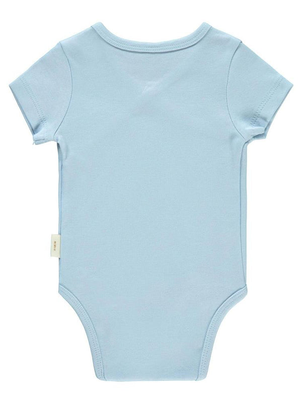 Civil Baby Organik Pamuklu Kruvaze 0-3 Ay Çıtçıtlı Badi - Mavi