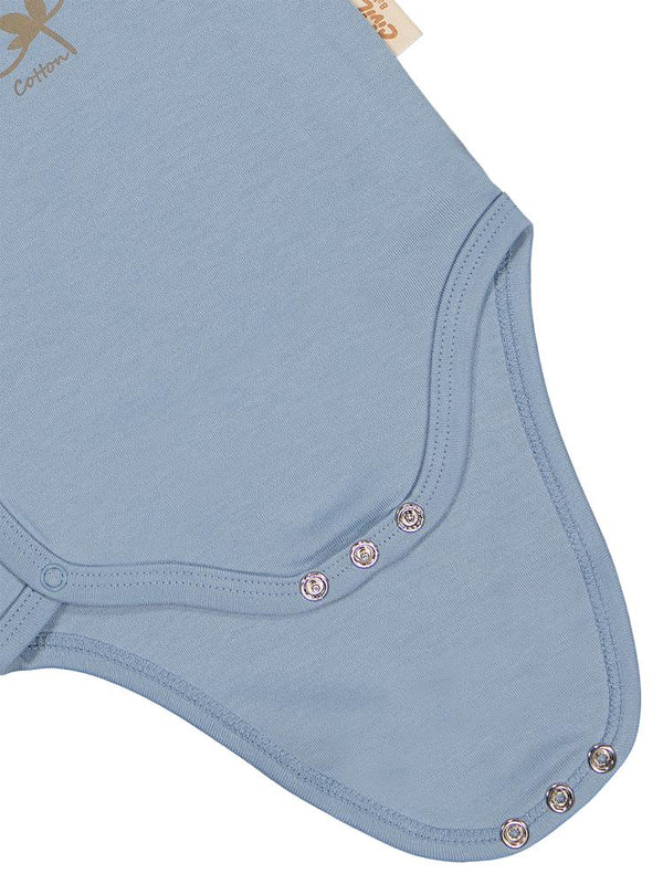 Civil Baby Organik Pamuklu Kruvaze 0-3 Ay Çıtçıtlı Badi - Mavi