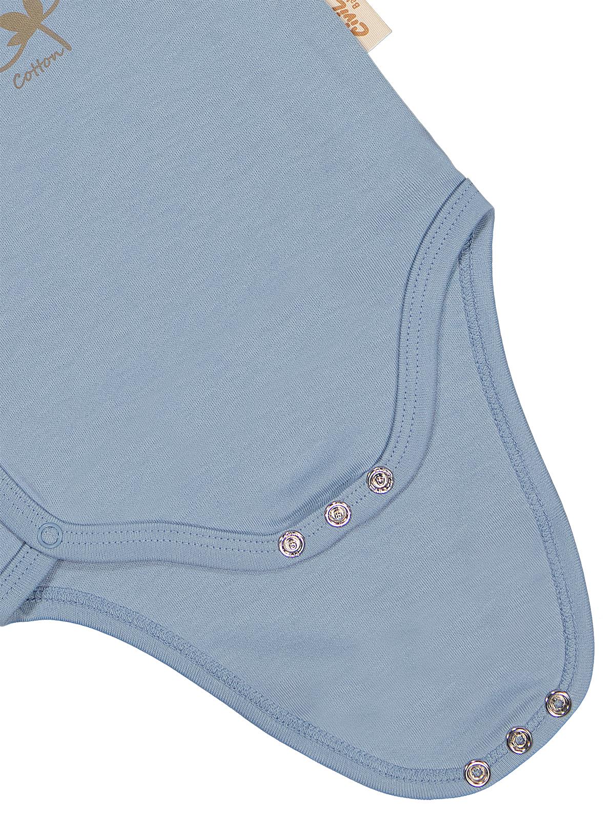 Civil Baby Organik Pamuklu Kruvaze 0-3 Ay Çıtçıtlı Badi - Mavi