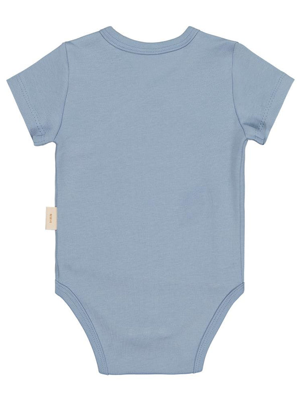 Civil Baby Organik Pamuklu Kruvaze 0-3 Ay Çıtçıtlı Badi - Mavi