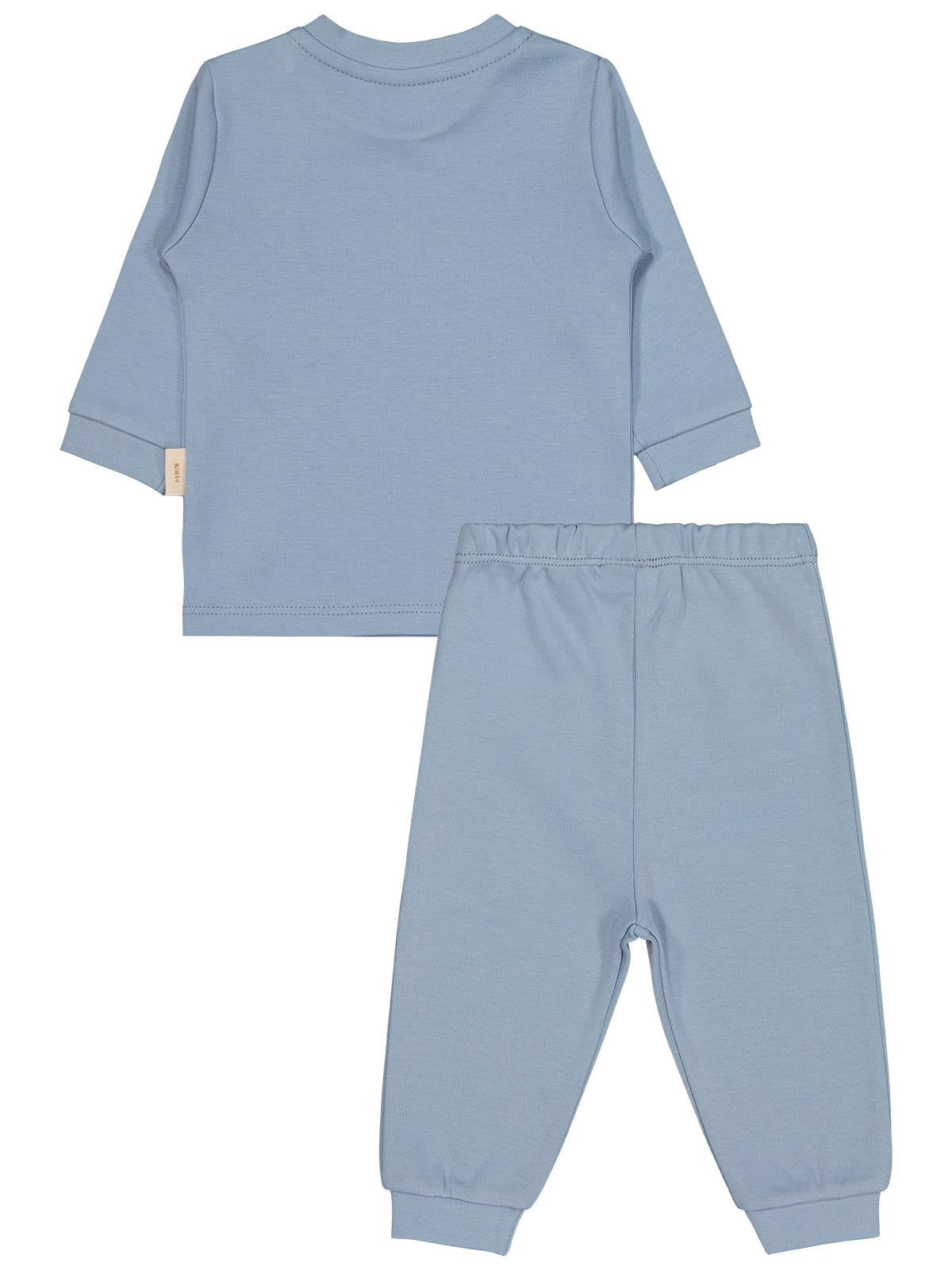 Civil Baby Organic Pamuklu Omuzdan Patlı 1-9 Ay Pijama Takımı - Mavi