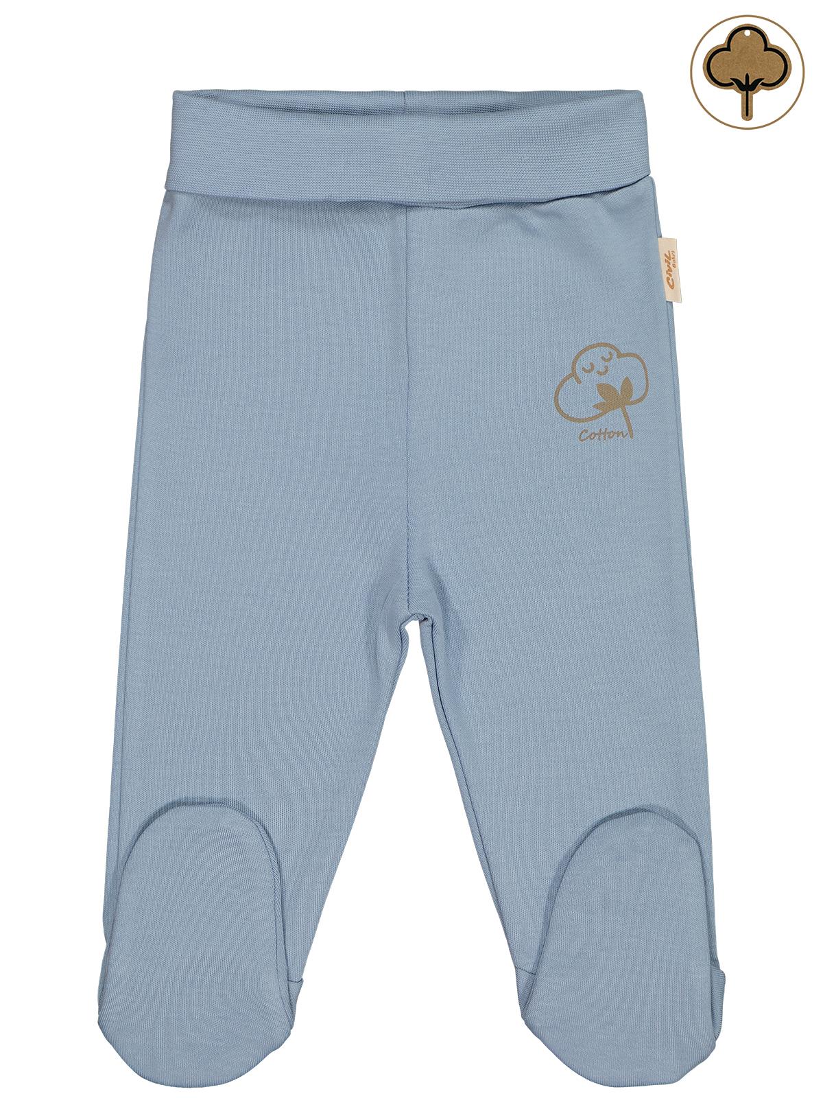 Civil Baby Organik Pamuklu 0-6 Ay Patikli Tek Alt Bebe - Mavi