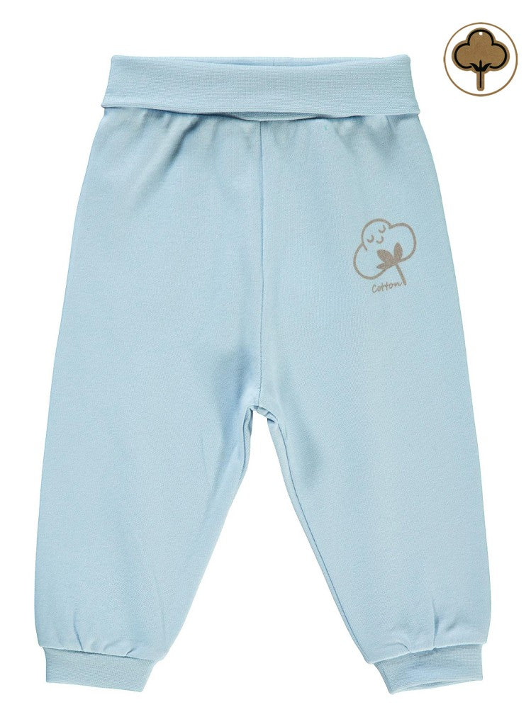 Civil Baby Organik Pamuklu 1-12 Ay Patiksiz Tek Alt Bebe - Mavi