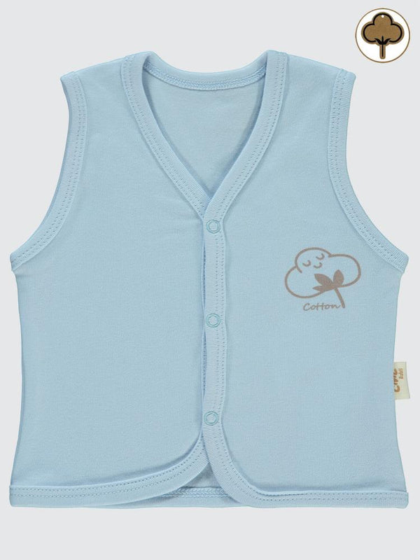 Civil Baby Organik Pamuklu 0-12 Ay Bebe Yelek - Mavi