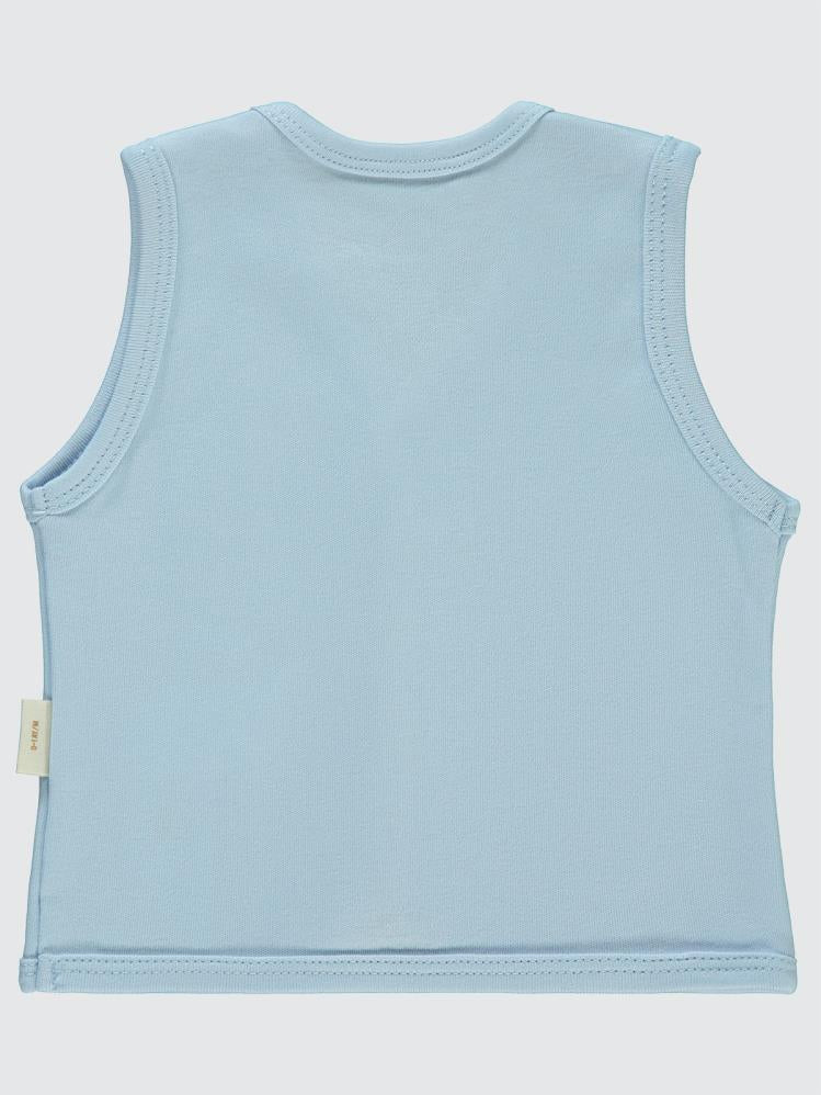 Civil Baby Organik Pamuklu 0-12 Ay Bebe Yelek - Mavi