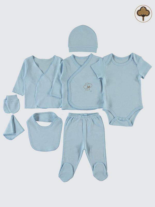 Civil Baby Bebek Organik 8'li Zıbın Takımı 0-1 Ay - Mavi