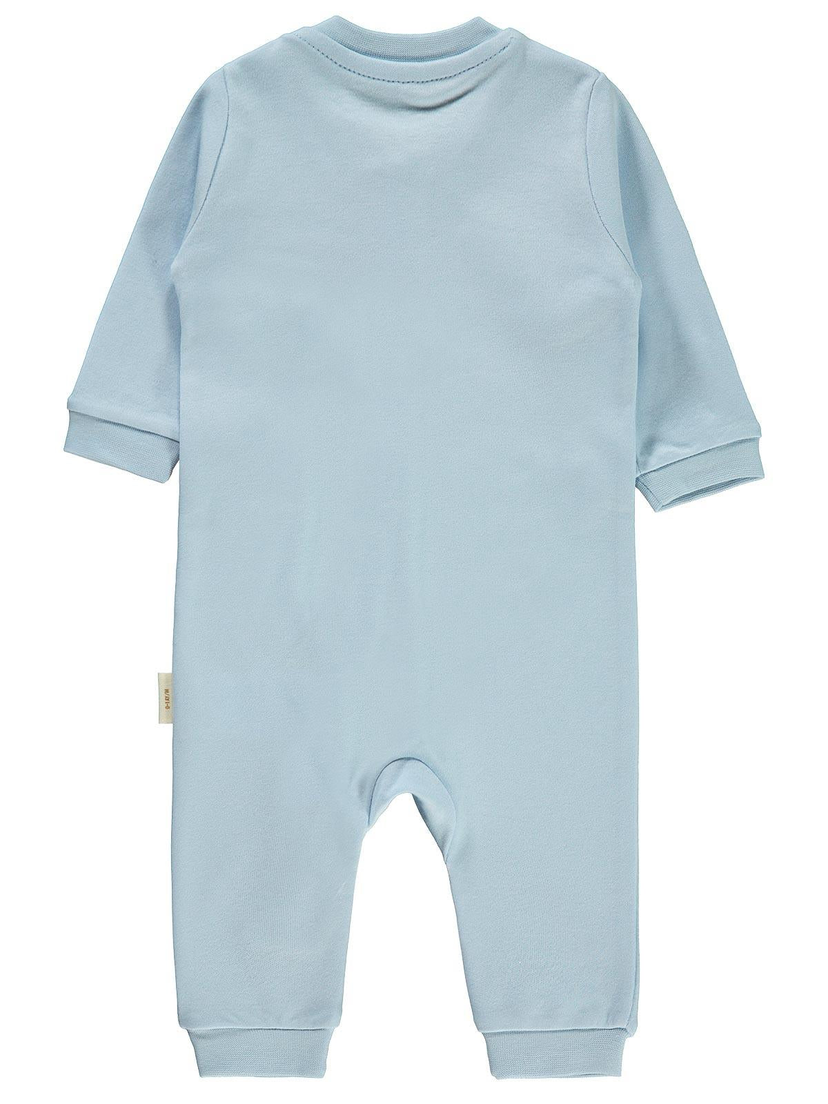 Civil Baby Organik Pamuklu Fermuarlı 0-6 Ay Tulum - Mavi