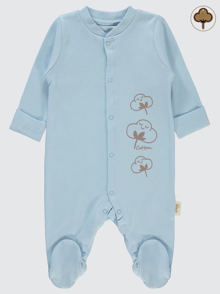 Civil Baby Organik Pamuklu Yenidogan 0-3 Ay Tulum - Mavi