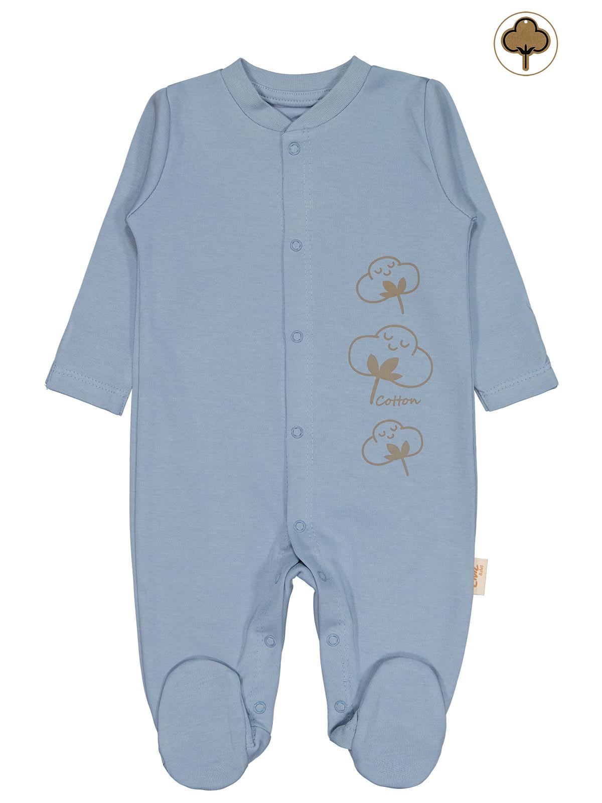 Civil Baby Organik Pamuklu Yenidogan 0-3 Ay Tulum - Mavi