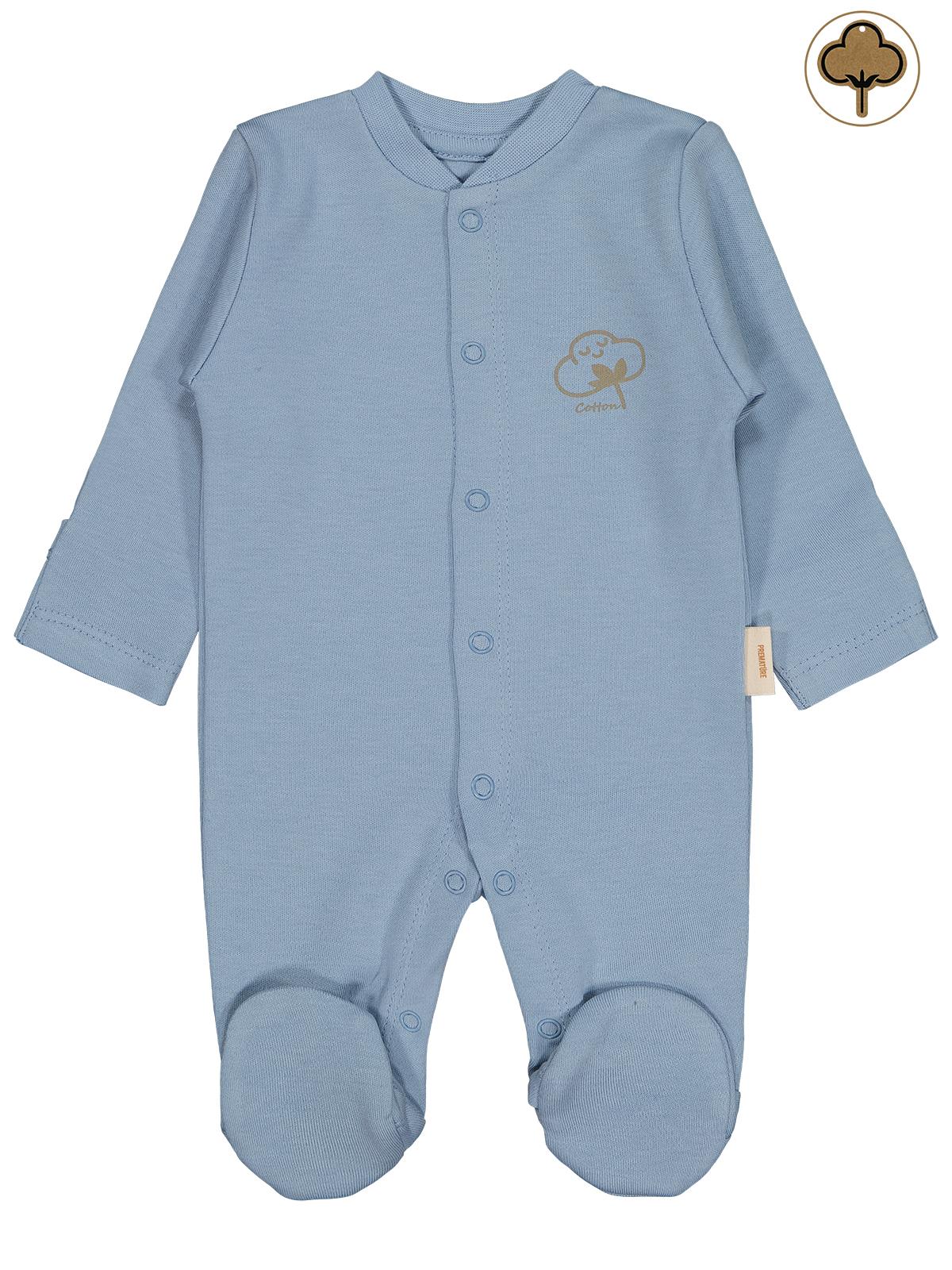Civil Baby Organik Pamuklu Prematüre Tulum - Mavi
