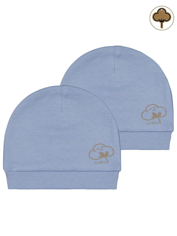 Civil Baby Organik Pamuklu 2 Li Bebe Şapka - Mavi