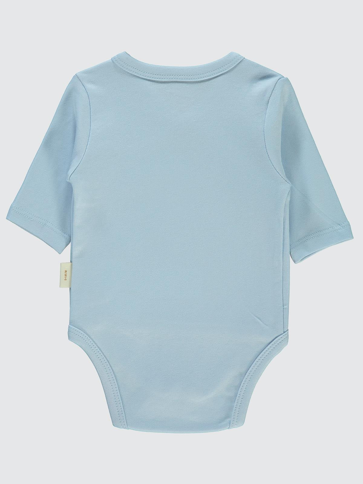 Civil Baby Organik Pamuklu Kruvaze 0-6 Ay Çıtçıtlı Badi - Mavi