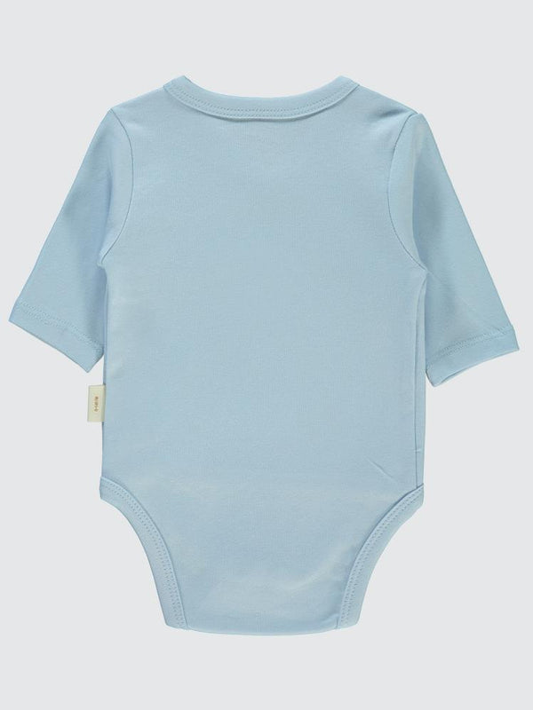 Civil Baby Organik Pamuklu Kruvaze 0-6 Ay Çıtçıtlı Badi - Mavi