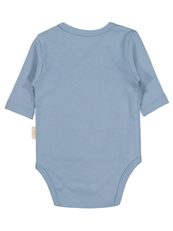 Civil Baby Organik Pamuklu Kruvaze 0-6 Ay Çıtçıtlı Badi - Mavi