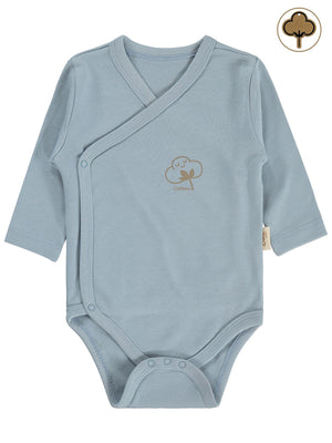 Civil Baby Organik Pamuklu Kruvaze 0-6 Ay Çıtçıtlı Badi - Mavi
