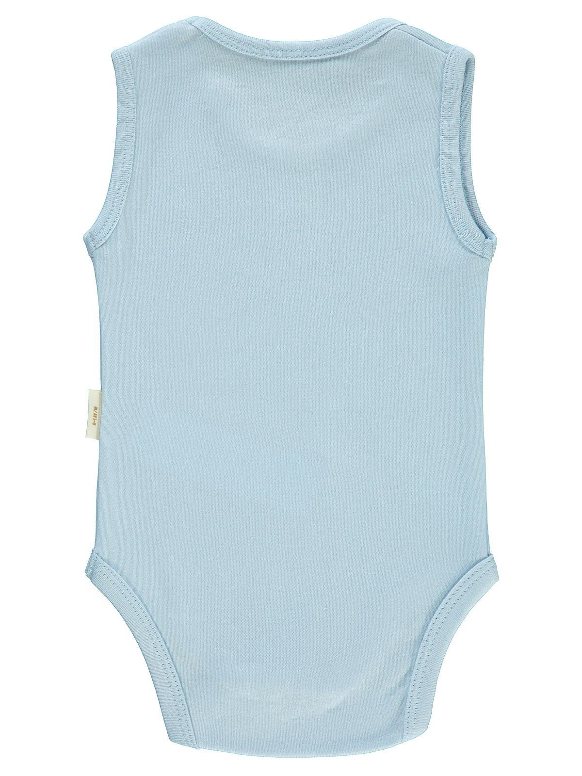 Civil Baby Organik Pamuklu 0-18 Ay Çıtçıtlı Badi - Mavi