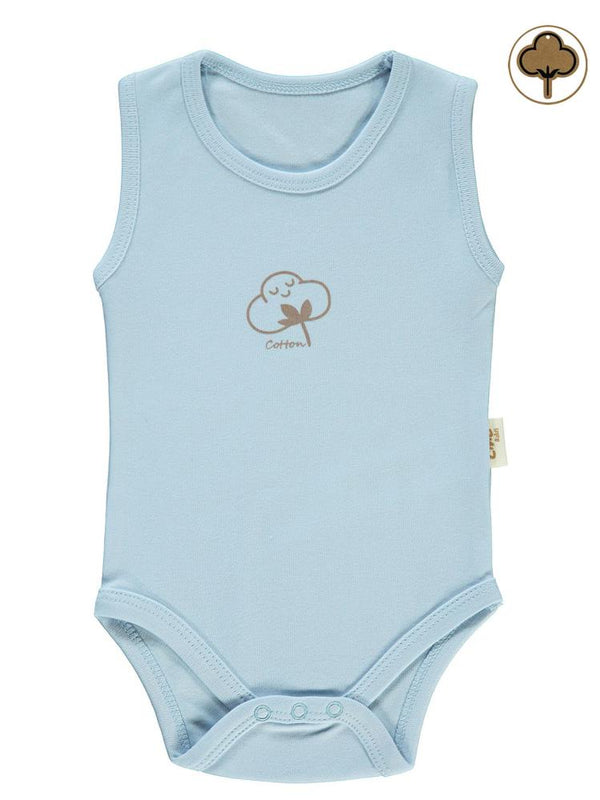Civil Baby Organik Pamuklu 0-18 Ay Çıtçıtlı Badi - Mavi