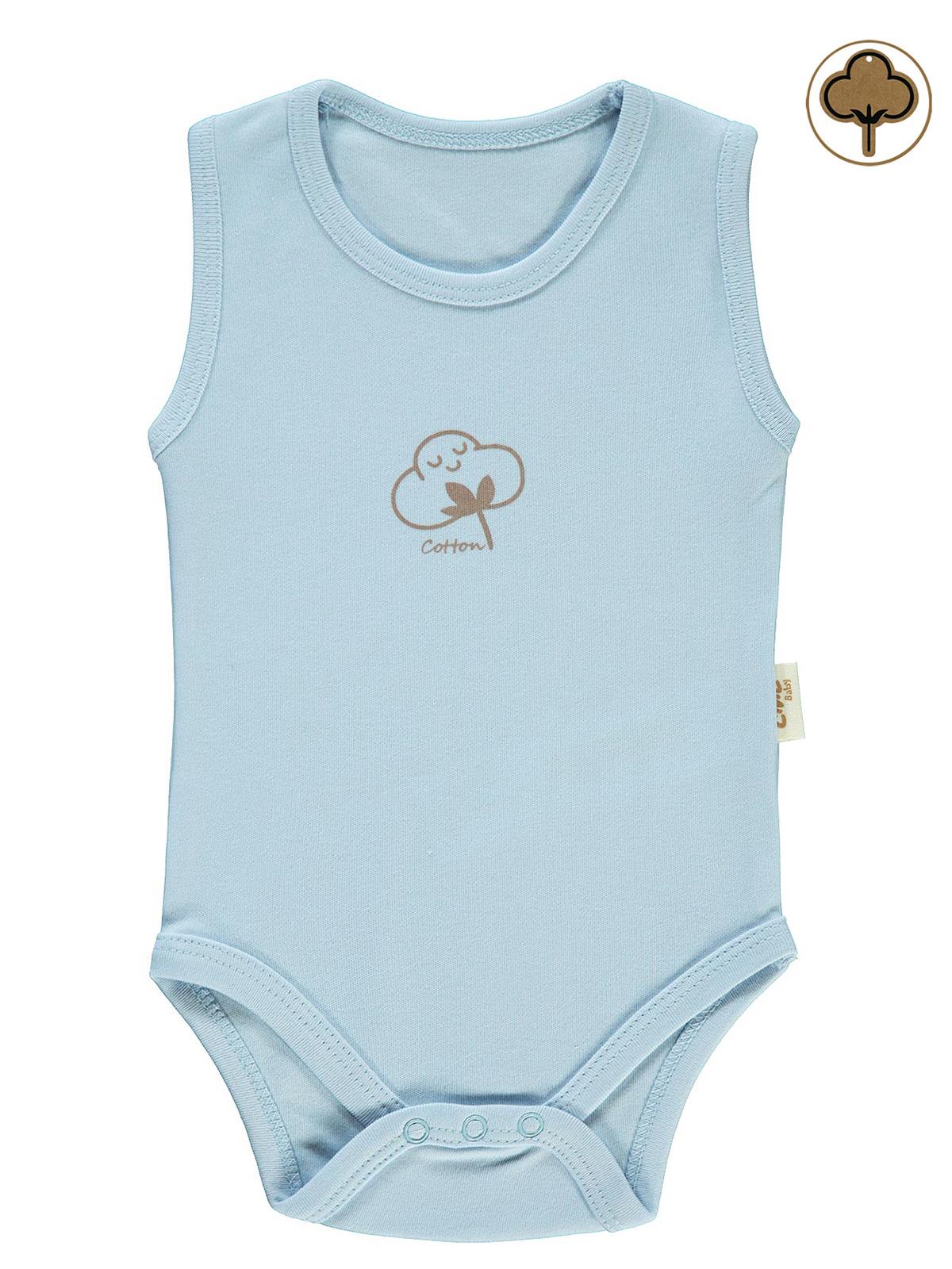Civil Baby Organik Pamuklu 0-18 Ay Çıtçıtlı Badi - Mavi