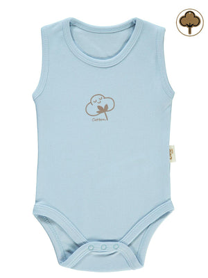 Civil Baby Organik Pamuklu 0-18 Ay Çıtçıtlı Badi - Mavi