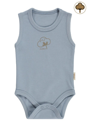 Civil Baby Organik Pamuklu 0-18 Ay Çıtçıtlı Badi - Mavi