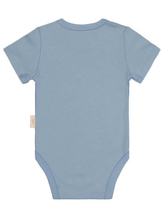 Civil Baby Organik Pamuklu K Kol 0-18 Ay Çıtçıtlı Badi - Mavi