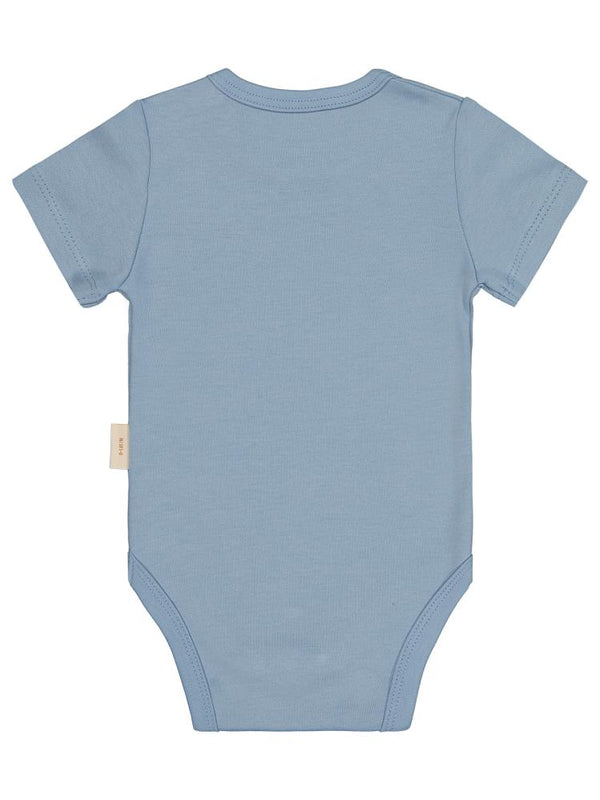 Civil Baby Organik Pamuklu K Kol 0-18 Ay Çıtçıtlı Badi - Mavi