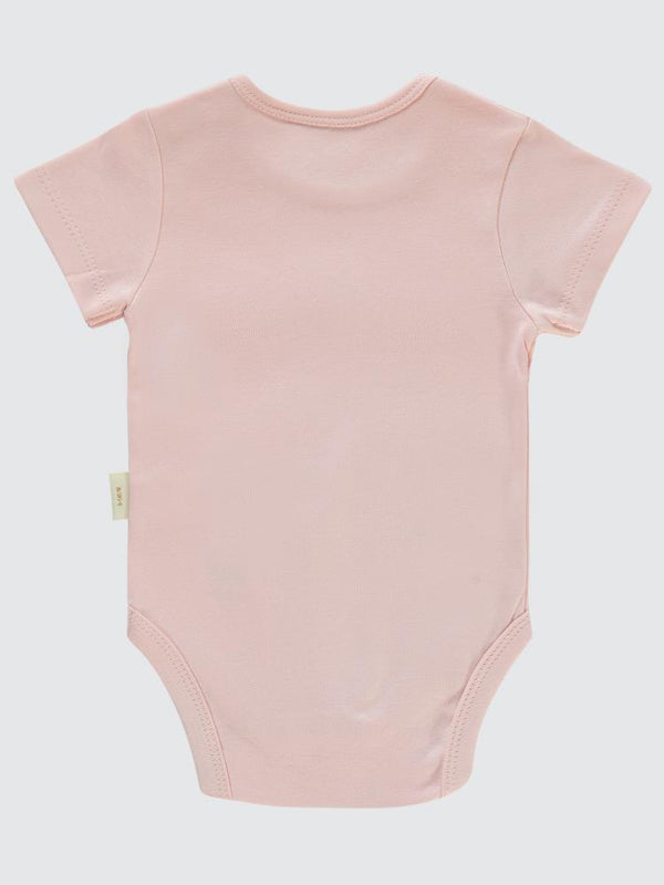 Civil Baby Organik Pamuklu K Kol 0-18 Ay Çıtçıtlı Badi - Pembe