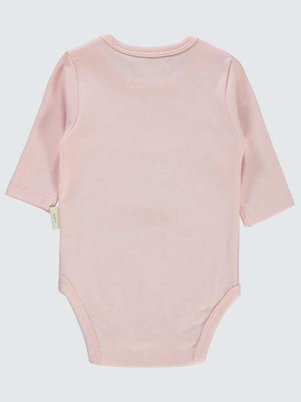 Civil Baby Organik Pamuklu U Kol 0-18 Ay Çıtçıtlı Badi - Pembe