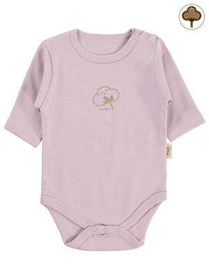 Civil Baby Organik Pamuklu U Kol 0-18 Ay Çıtçıtlı Badi - Pembe