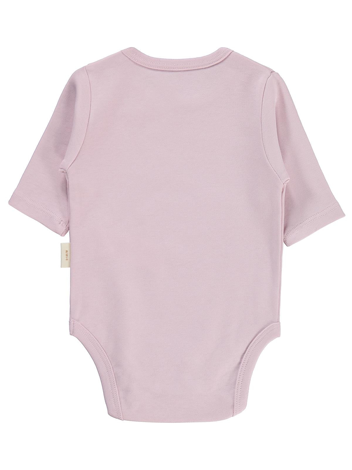 Civil Baby Organik Pamuklu U Kol 0-18 Ay Çıtçıtlı Badi - Pembe