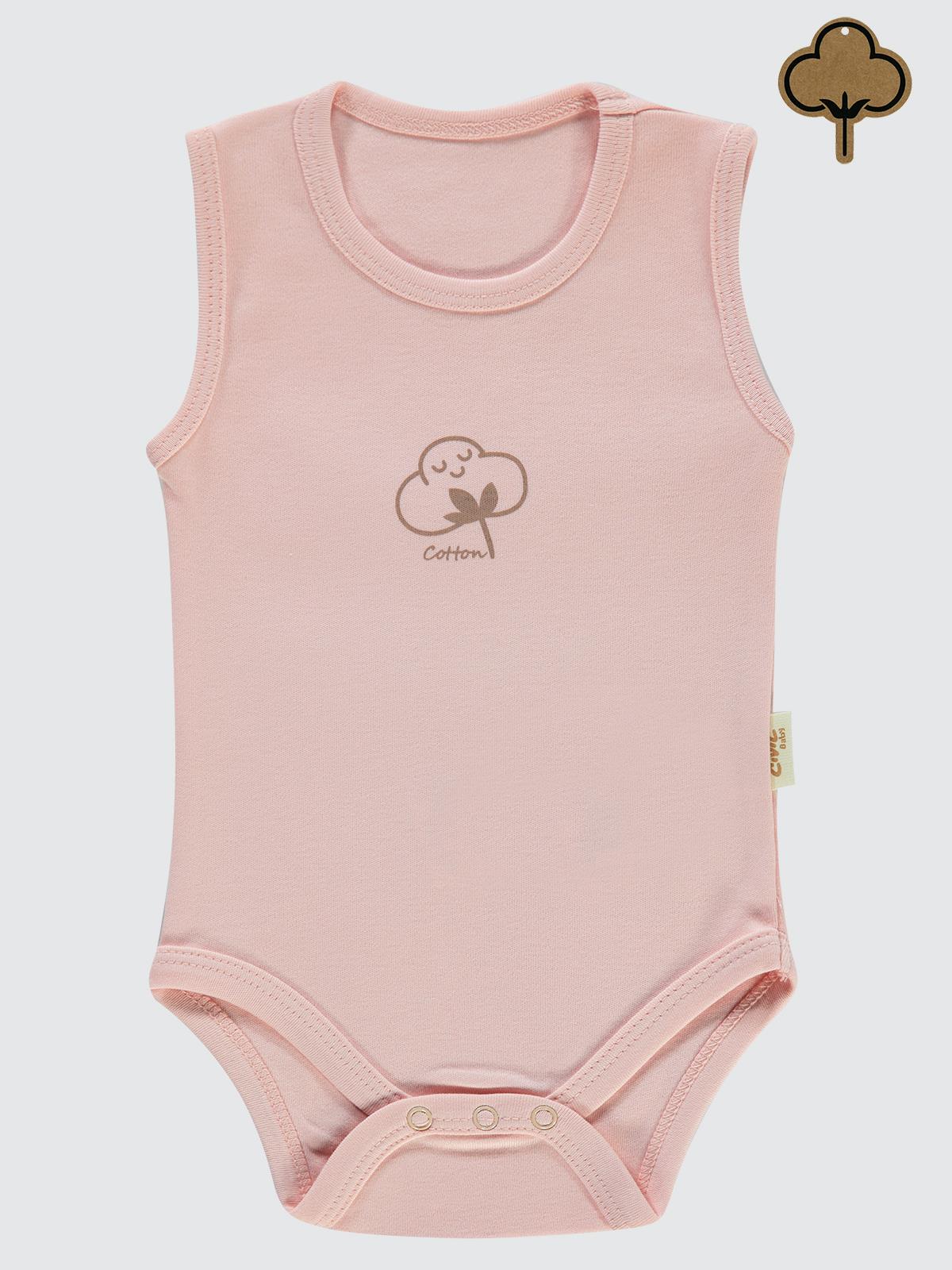 Civil Baby Organik Pamuklu 0-18 Ay Çıtçıtlı Badi - Pembe