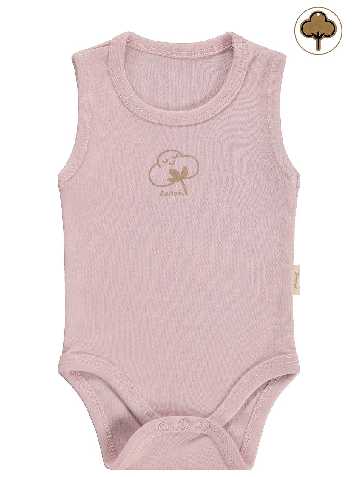 Civil Baby Organik Pamuklu 0-18 Ay Çıtçıtlı Badi - Pembe
