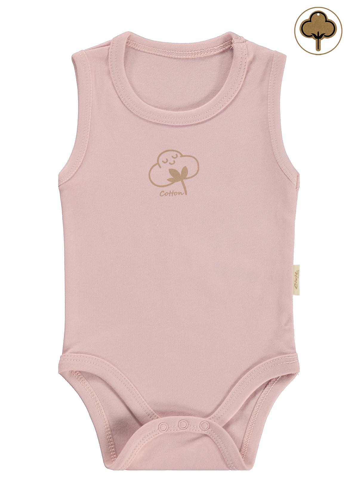 Civil Baby Organik Pamuklu 0-18 Ay Çıtçıtlı Badi - Pembe