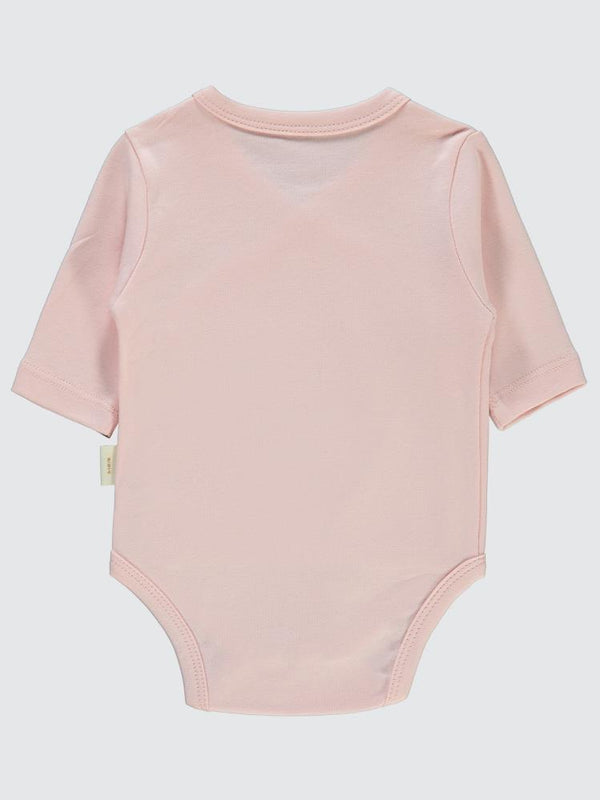 Civil Baby Organik Pamuklu Kruvaze 0-6 Ay Çıtçıtlı Badi - Pembe