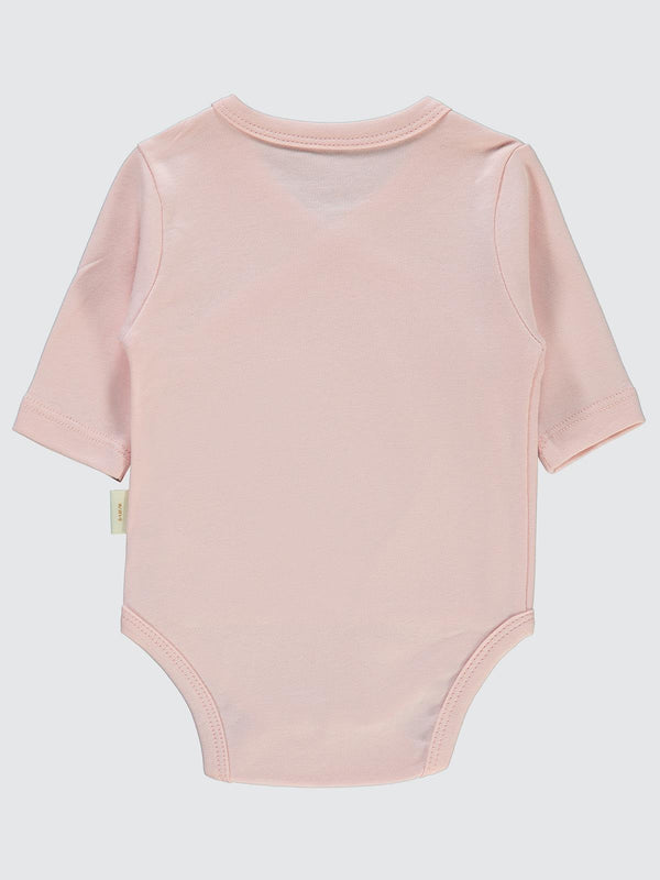 Civil Baby Organik Pamuklu Kruvaze 0-6 Ay Çıtçıtlı Badi - Pembe