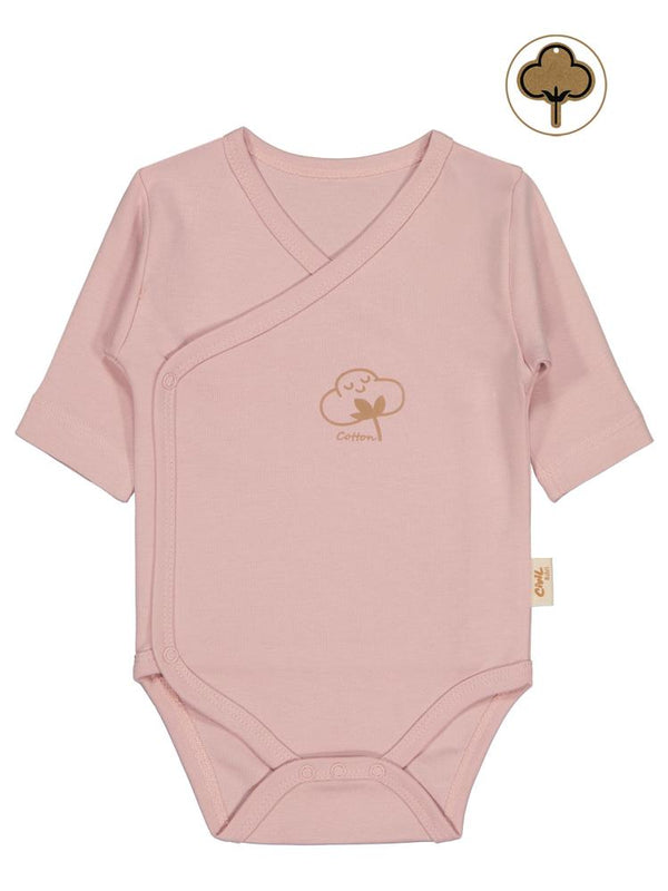 Civil Baby Organik Pamuklu Kruvaze 0-6 Ay Çıtçıtlı Badi - Pembe