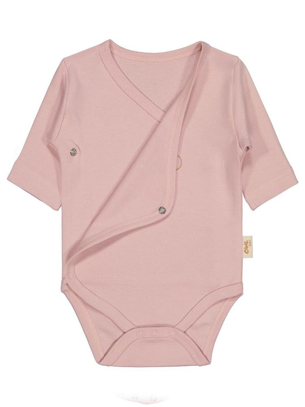Civil Baby Organik Pamuklu Kruvaze 0-6 Ay Çıtçıtlı Badi - Pembe