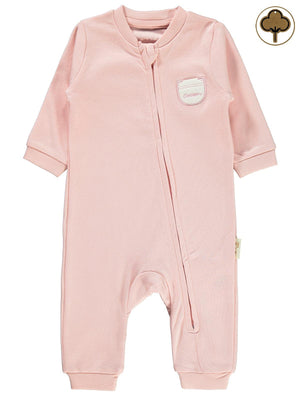 Civil Baby Organik Pamuklu Fermuarlı 0-6 Ay Tulum - Pembe