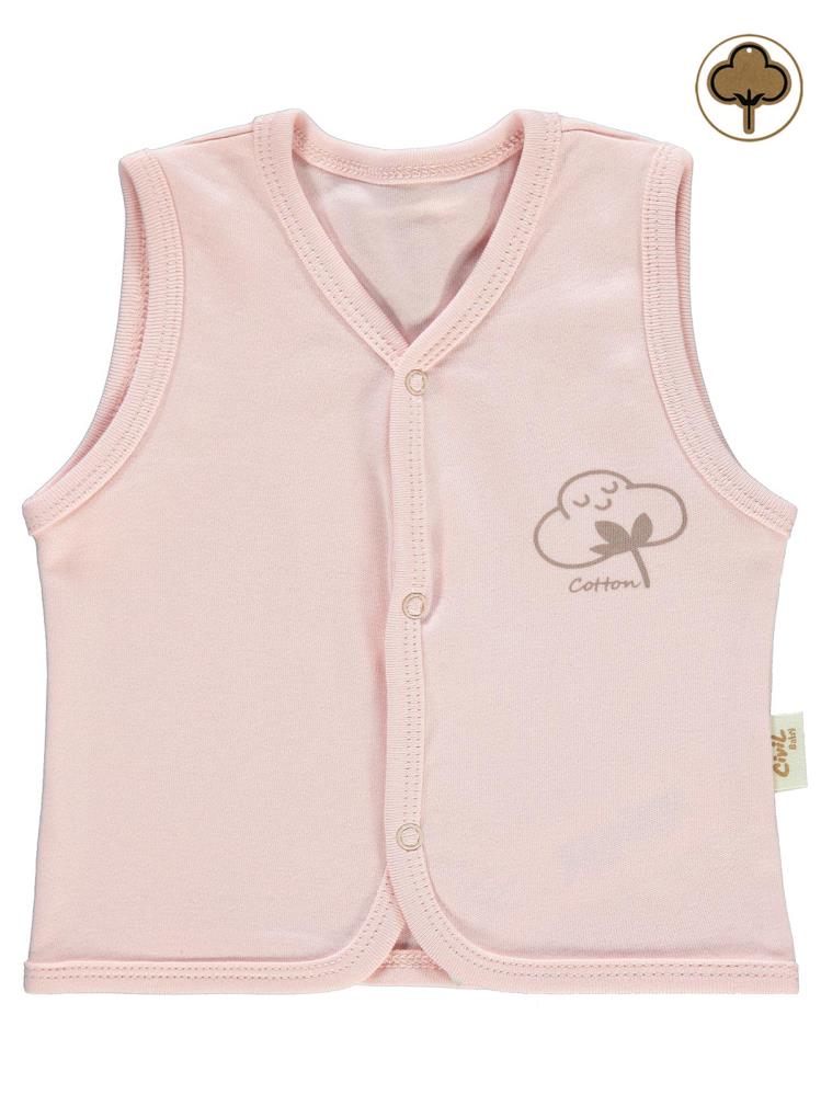 Civil Baby Organik Pamuklu 0-12 Ay Bebe Yelek - Pembe