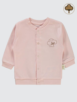 Civil Baby Organik Pamuklu 1-12 Ay Bebe Hırka - Pembe
