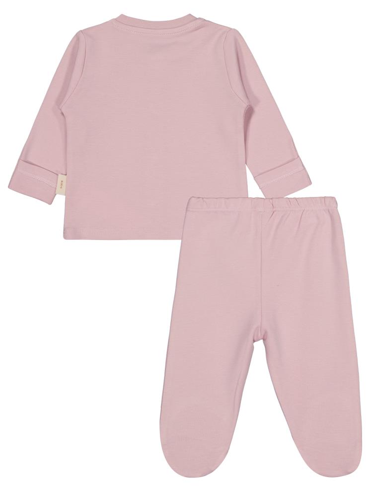 Civil Baby Organik Pamuklu 0-6 Ay Bebe Pijama Takımı - Pembe
