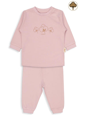 Civil Baby Organic Pamuklu Omuzdan Patlı 1-9 Ay Pijama Takımı - Pembe