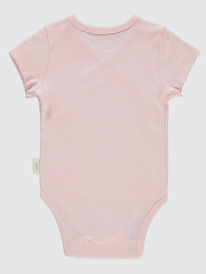 Civil Baby Organik Pamuklu Kruvaze 0-3 Ay Çıtçıtlı Badi - Pembe