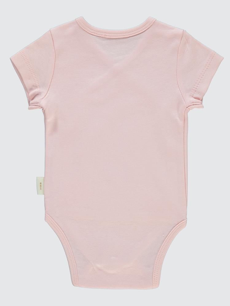 Civil Baby Organik Pamuklu Kruvaze 0-3 Ay Çıtçıtlı Badi - Pembe